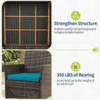 3-Piece Outdoor Furniture Set, PE Rattan Wicker Chairs - Image 5