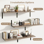 Fun Memories Floating Shelves for Wall, 12 Inch Deep Floating Shelves Set of 2 - Image 6