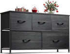 WLIVE Dresser for Bedroom with 5 Drawers, Wide Chest of Drawers, Fabric Dresser by WLIVE