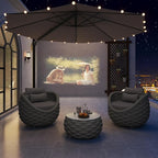 TWT Aluminum Outdoor Patio Furniture Set, Dark Grey - Image 8