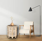 Lightnpro Hand Carved Solid Mango Wood Octagonal Accent Table - Image 6