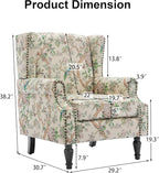 Pia Ricco High Back Floral Accent Chair - Image 2