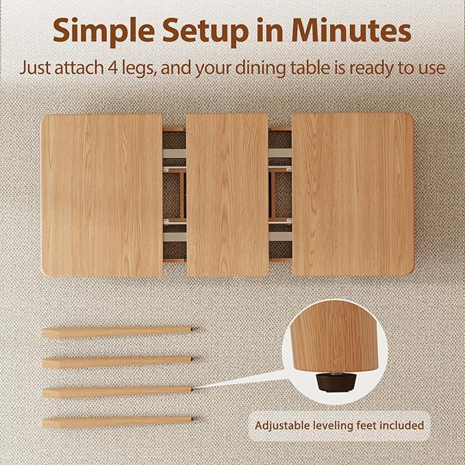 Muwuele Solid Wood Extendable Dining Table - Image 7