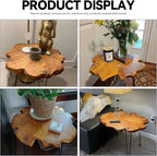 19.5 Inch Live Edge Side Table, Wood Small End Table - Image 4