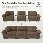 HERA'S HOUSE 124" Modular Sectional Sofa, Oversized U Shaped Couches - Image 7