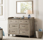 WAMPAT 6 Drawers Dresser for Bedroom, Farmhouse Wooden Chest of Drawers Baby - Image 4