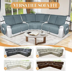 HDCAXKJ 100% Waterproof Reclining Sectional Couch Covers L Shape Recliner Sofa - Image 6