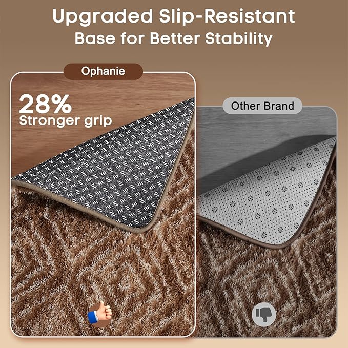 Ophanie 8x10 Brown and White Diamond Striped Rugs - Image 4