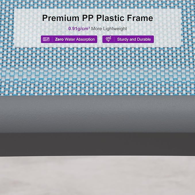 PURPLE LEAF Patio Chaise Lounge Chair Outside Aluminum Plastic Stackable - Image 5