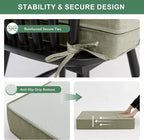 Summsun Water Resistant Outdoor Chair Cushions, Faux Linen Backrest and Deep - Image 3