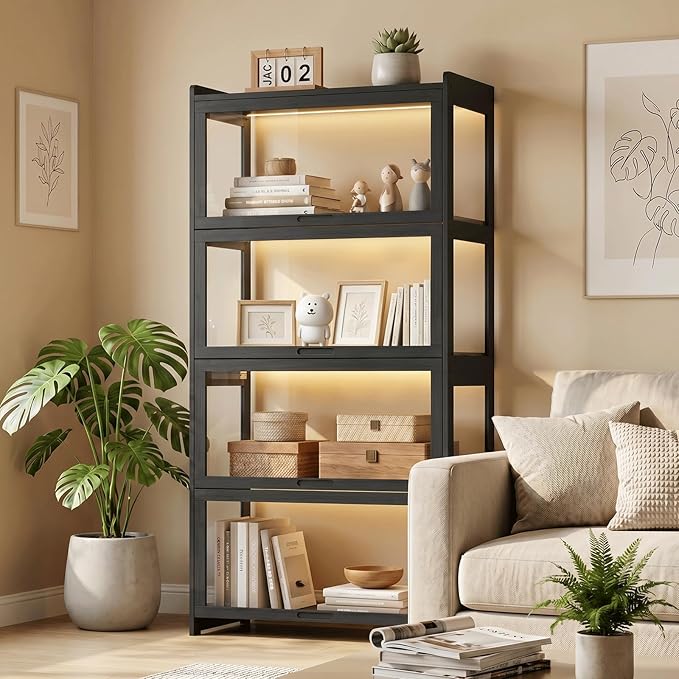 Magshion Display Cabinet with Acrylic Doors, 4-Tier Curio Cabinet by Magshion