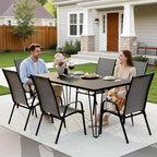 JEAREY Patio Dining Chairs Set of 6, Outdoor Stackable Dining Furniture Set - Image 6