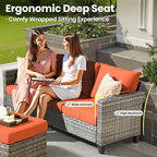 ovios 5 Pieces Patio Furniture Set, Outdoor Wicker Sofa Couch - Image 8