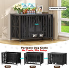 Easycom Foldable Large Dog Crate Furniture, 41.3" Assembly-Free Dog Crates - Image 2