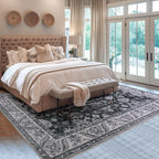 Area Rugs for Living Room, 4x6 Washable Rugs for Bedroom, Non-Slip Retro Floral - Image 6