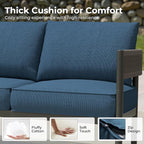 Grand patio 6-Piece Outdoor Furniture Set, 6 Seats Wicker Sofa Conversation Set - Image 5