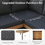 Aoxun 8 Piece Patio Furniture Set, 8 Seats Outdoor Sectional Sofas - Image 4
