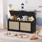 HOOBRO Storage Bench, 43.3" Toy Box, Rattan-Like Storage Chest, Sturdy Entryway - Image 2