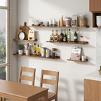 Floating Picture Ledge Shelves Set of 8, 16 Inch Solid Wood Wall Shelves - Image 7