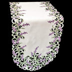 Embroidered Purple Embroidered Lavender Lilac Table Runner, Dresser Scarf - Image 5