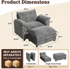 JUMMICO 40" Chaise Lounge Chair - Image 2