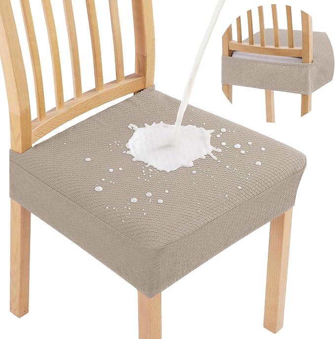 Smiry Waterproof Seat Covers for Dining Room Chairs Set of 10, Stretch Jacquard by Smiry