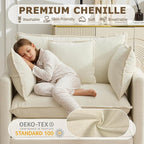 Modular Sectional Sofa Cloud Couch, Deep Seat Washable Chenille Fabric Sofa - Image 4