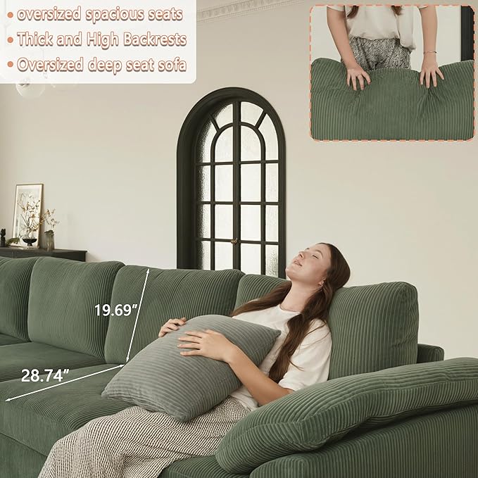 EASE MOOSE Oversized Sectional Modular Sofa, Large U Shape Sectional Couch Wide - Image 6