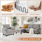 2 Piece Sectional Sofa Set, 3 Seat L Shaped Couches - Image 3