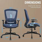 ELABEST Mesh Office Chair, Ergonomic Computer Desk Chair, Sturdy Task Chair- - Image 3