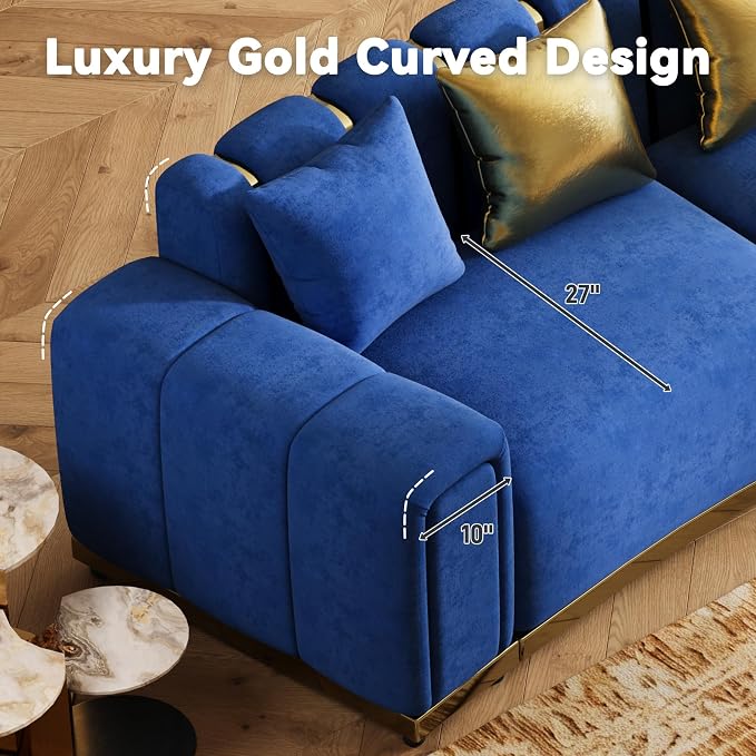 104" Oversized Chesterfield Loveseat Luxury Velvet Couch Vintage Tufted Sofa - Image 5
