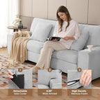 DOPEDIO Modern Loveseat Sofa for Living Room, Chenille Recliner, Removable Cover - Image 3