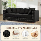 2 Piece Velvet Couch and Loveseat Sets, Mid Century Modern Couch - Image 6