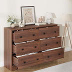 Garvee 6 Drawer Dresser for Bedroom, Wooden Mid Century Modern Chest of Drawers - Image 4