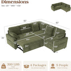 Ihanherry 83-inch 5-Seater Large Sectional Sofa Bed - Image 2