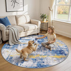 RELEANY Washable Area Rugs 6ft Non-Slip Modern Abstract Soft by RELEANY