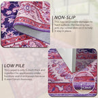 Purple Area Rugs for Living Room, 4x6 Washable Rugs for Bedroom, Non-Slip Retro - Image 4