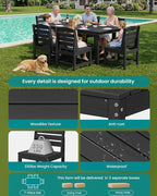 SERWALL Patio Dining Sets for 6 Person, HDPE Dining Set - Image 5
