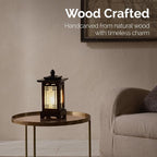 Antique Alive Traditional Korean Wood Lamp | Handmade Asian Oriental Table - Image 2