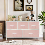 5-Drawer Dresser for Bedroom, Anti-Tip Wide Storage Organizer Fabric Chest of - Image 2