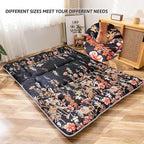 MAXYOYO Black Floral Japanese Futon Floor Mattress, Mattress Topper Portable - Image 3