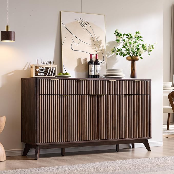 T4TREAM Fluted Buffet Sideboard Cabinet by T4TREAMFurniture