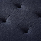 24KF Large Rectangular Upholstered Tufted Linen Fabric Ottoman Bench, Padded - Image 8