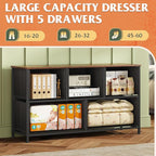 WLIVE Dresser for Bedroom with 5 Drawers, Wide Chest of Drawers, Fabric Dresser - Image 4