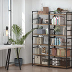 NUMENN 6 Tier Bookshelf, Tall Bookcase Shelf Storage Organizer, Modern Book - Image 5