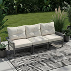 HDPE 4 Piece Patio Furniture Set, All-Weather Outdoor Couch - Image 8