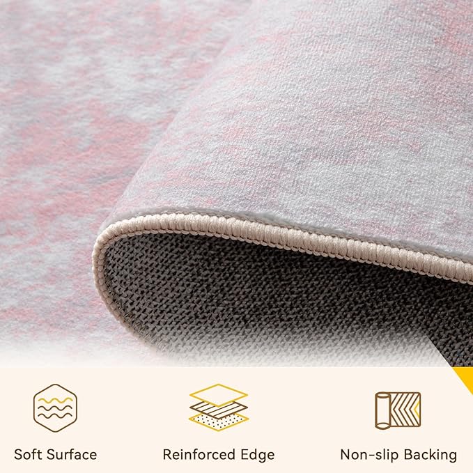 RELEANY Washable Area Rugs Square 8ft Non-Slip Modern Abstract Soft - Image 2