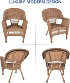 Jeco Wicker Chair with Blue Cushion, Honey/W00205- - Image 7