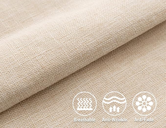 Stellhome Linen Throw Pillow Covers Square Solid Burlap Cushion Covers - Image 2