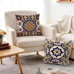 OBSEDE Throw Pillow Covers Set of 4, 18x18 Inch Blue and Yellow Mediterranean - Image 7